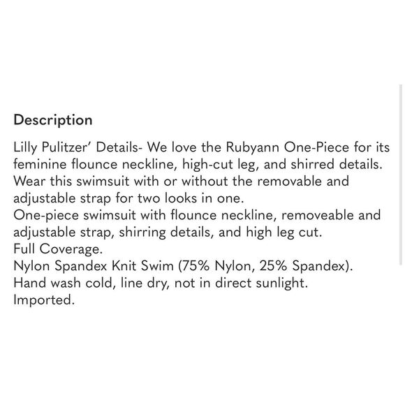 NWOT LILLY PULITZER Sz 6 RUBYANN SWIMSUIT *PARADISE PETALS*, $158 B14 - Picture 3 of 9